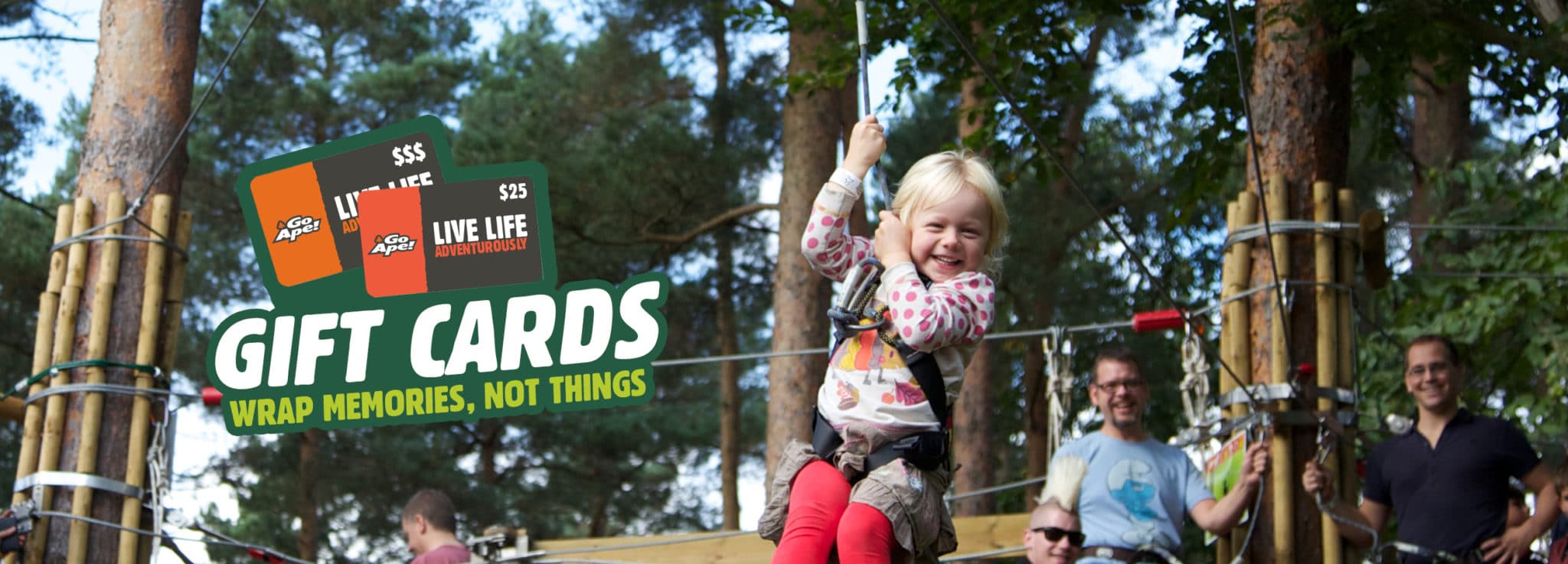 Outdoor gifts for the holidays - gift cards for go ape