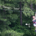 woman on zipline