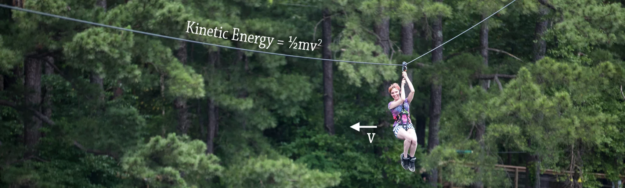 woman on zipline