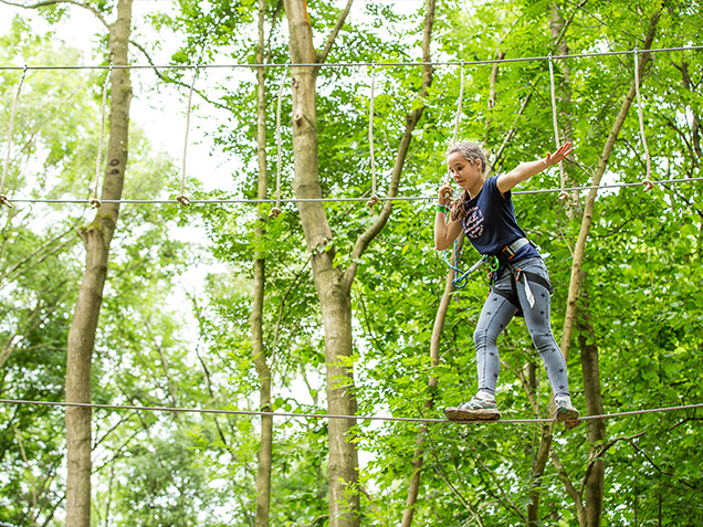 Young girl completing a crossing