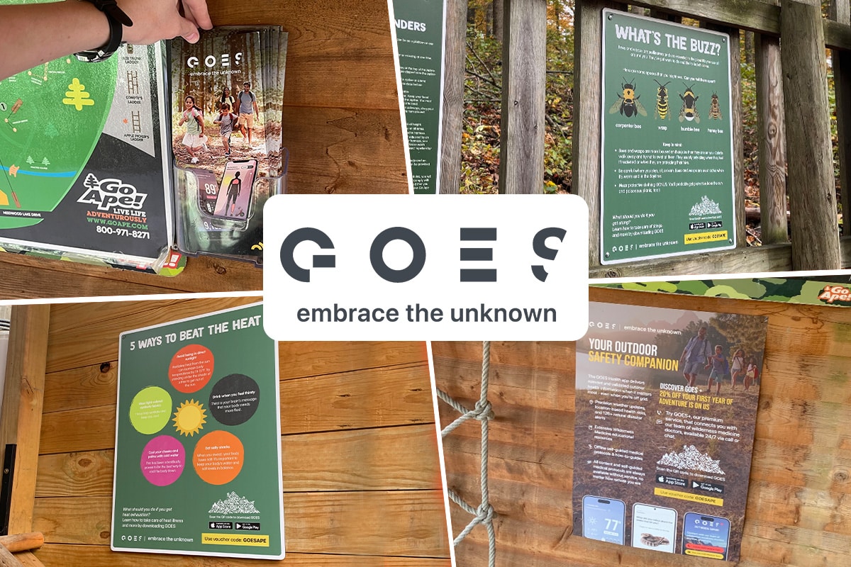 GOES Health Signage at Go Ape Zipline & Adventure Park