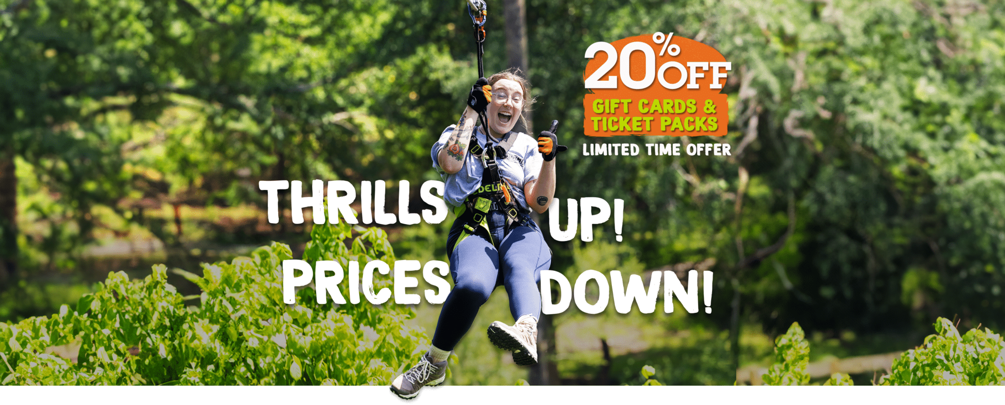 20% OFF Go Ape Gift Cards and Ticket Packs - Memorial Day Sale