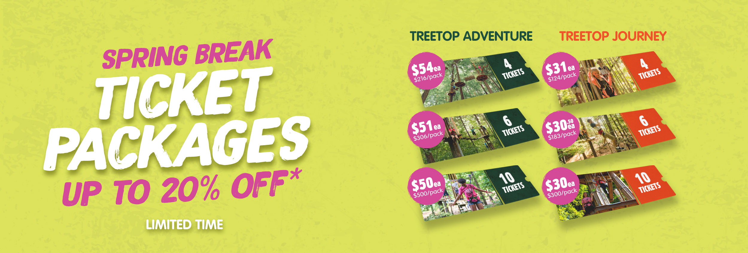 Ticket Packages - Up to 20% OFF Spring Break Adventure - Go Ape Zipline & Adventure Park