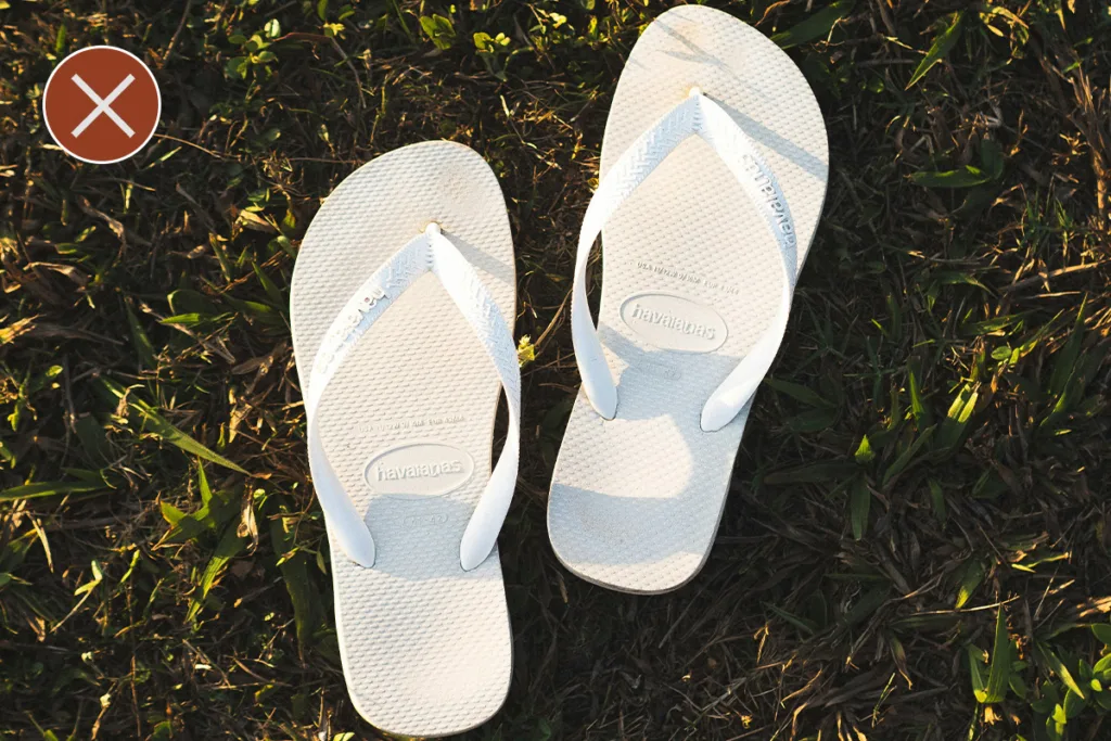 Flip flops are bad for ziplining